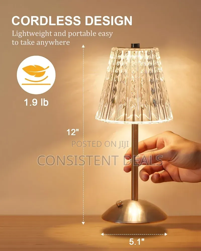 Cordless Touch Table Lamp, LED Rechargeable Small Dask Lamp