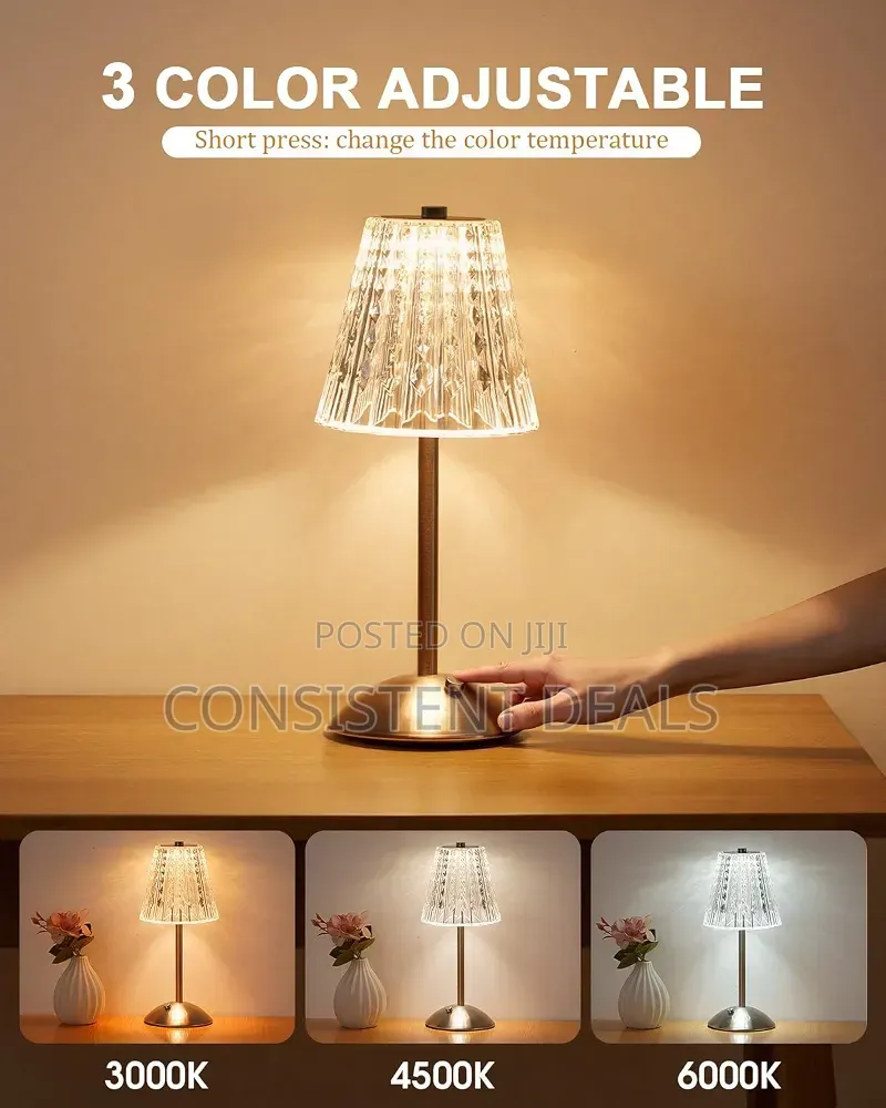 Cordless Touch Table Lamp, LED Rechargeable Small Dask Lamp