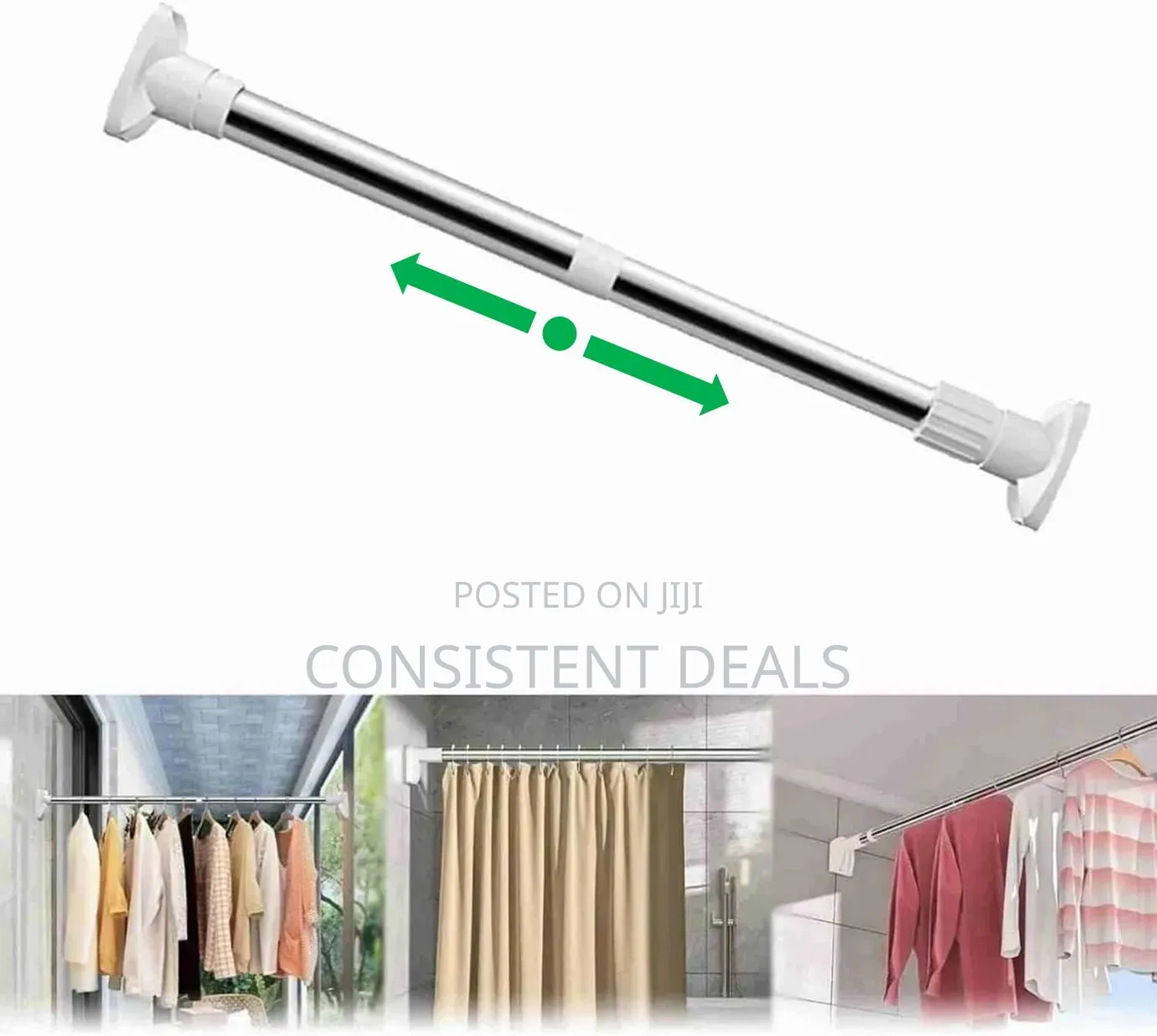 3m Drill-Free Adjustable Rod, Drill-Free Multifunction Adjustable Rod