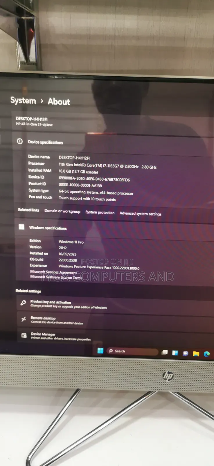 Desktop Computer HP AiO 27 16GB Intel Core 7 SSD 512GB