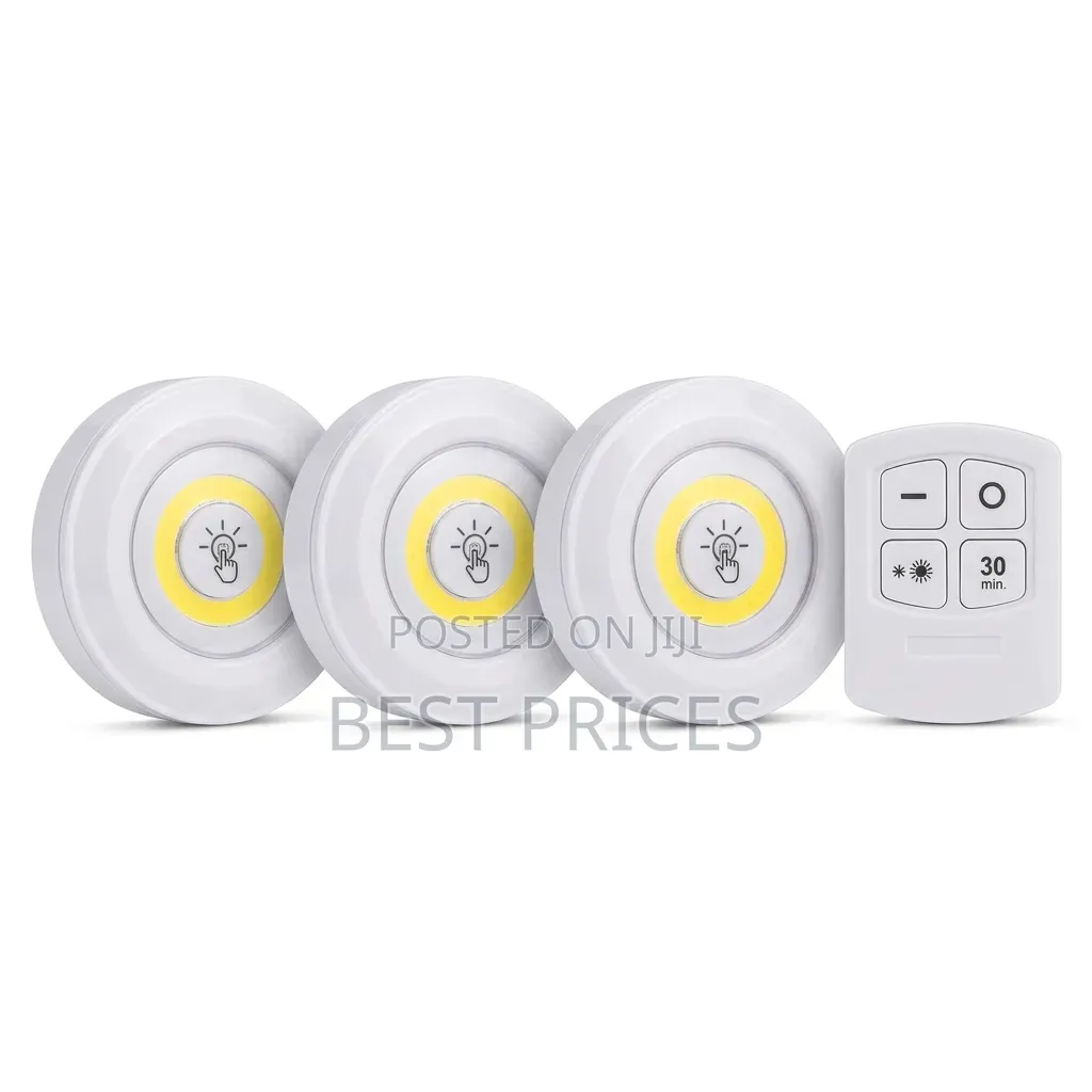LED Puck Lights With Remote Control – Set of 3