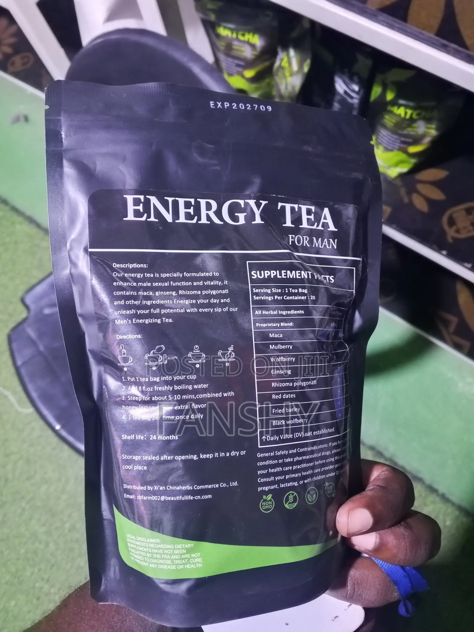Original Green Tea ChinaHerbs Ginseng – Natural Energy Tea for Men