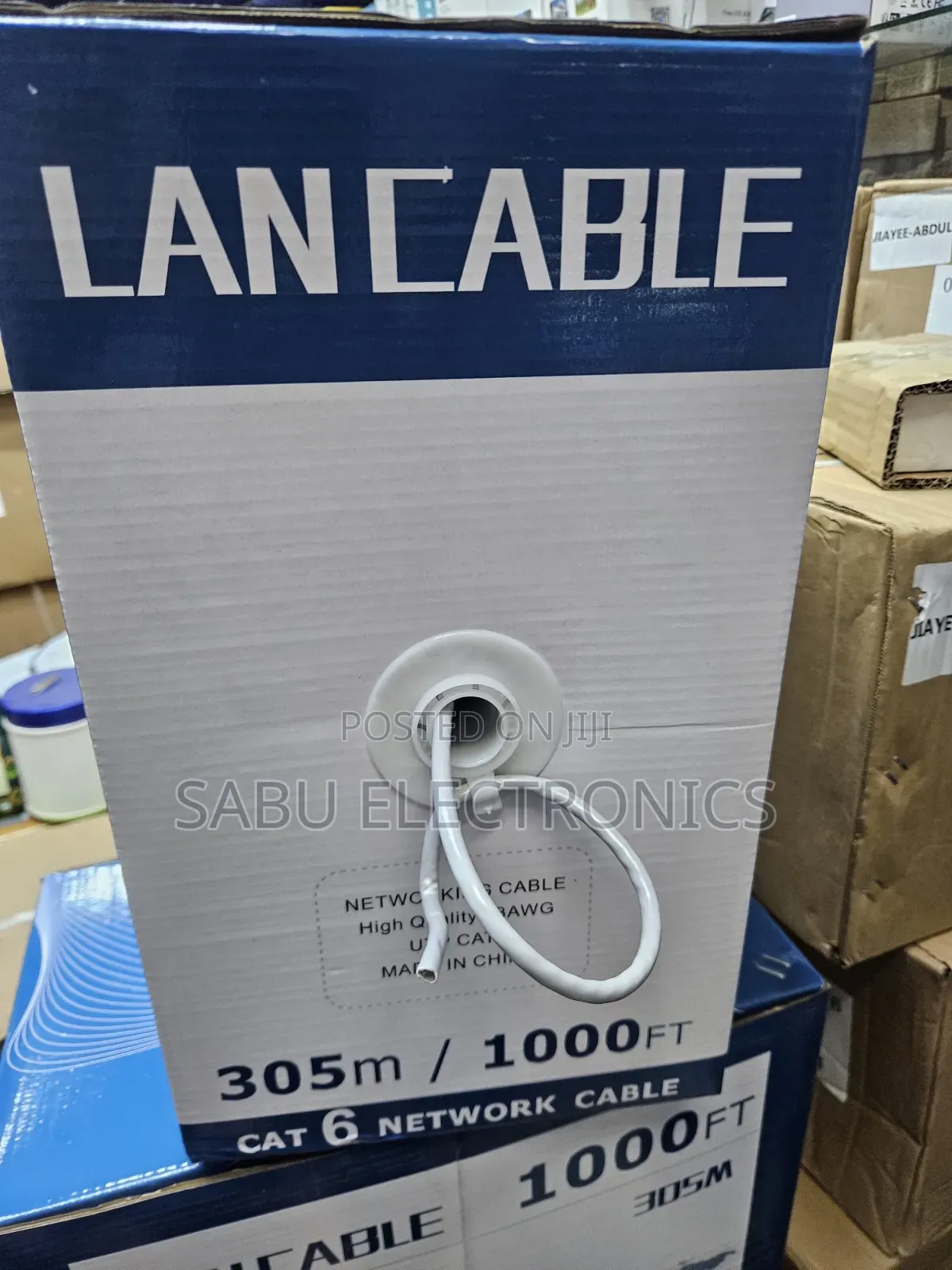 High Quality Indoor Cat6 Cable- 305m - 1000ft- Light Grey