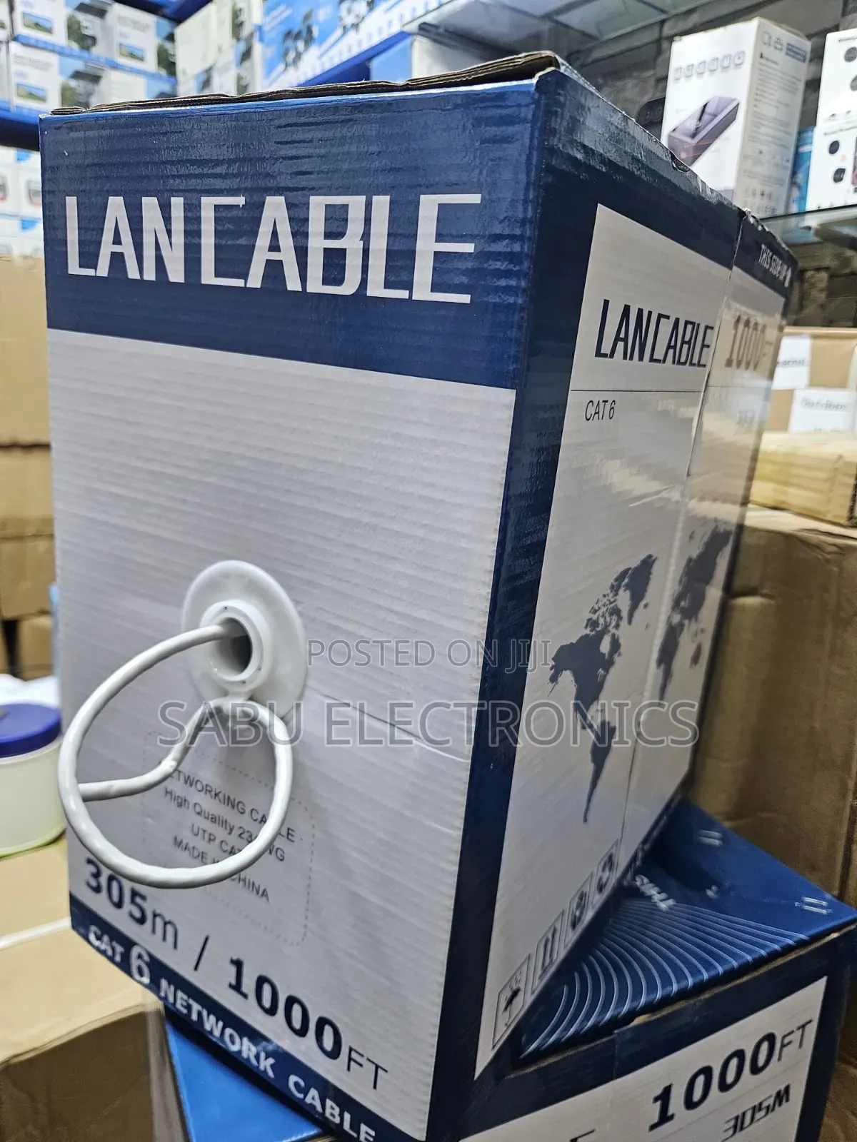 High Quality Indoor Cat6 Cable- 305m - 1000ft- Light Grey