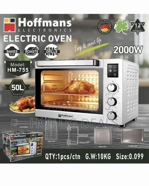Hoffmans 50L Electric Oven 2000W Countertop Oven With Rotisserie