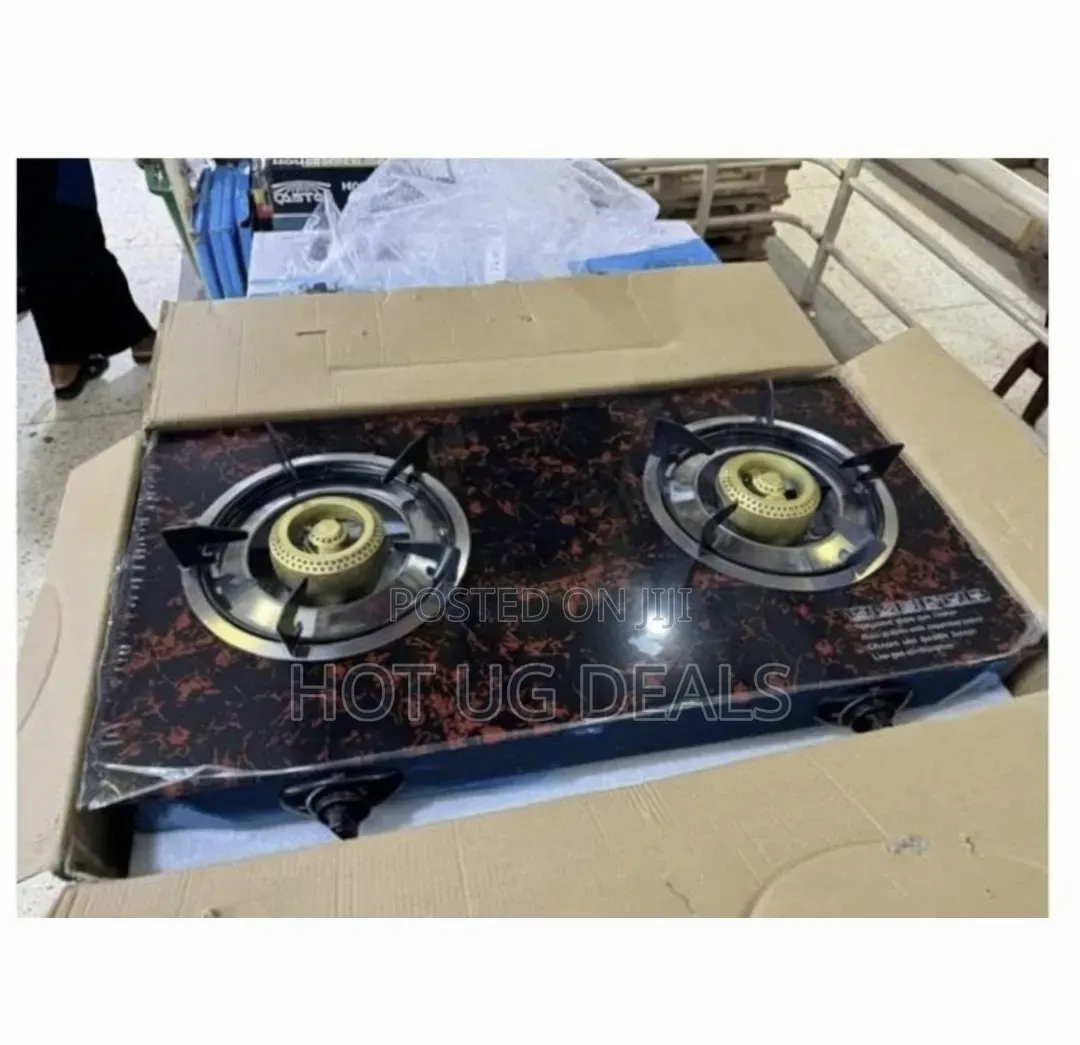 2-Burner Tempered Glass Tabletop Gas Stove With Automatic Ignition