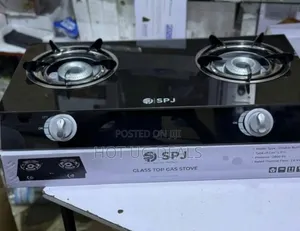 SPJ Glass 2-Burner Gas Stove | Tabletop Cooktop With Auto-Ignition