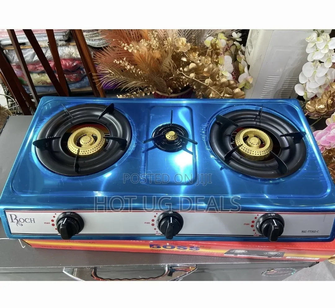 Roch 3-Burner Tabletop Gas Cooker & Hob Stainless Steel
