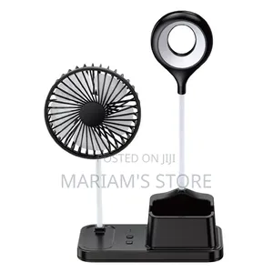 2-Sided Table Fan With Phone Holder