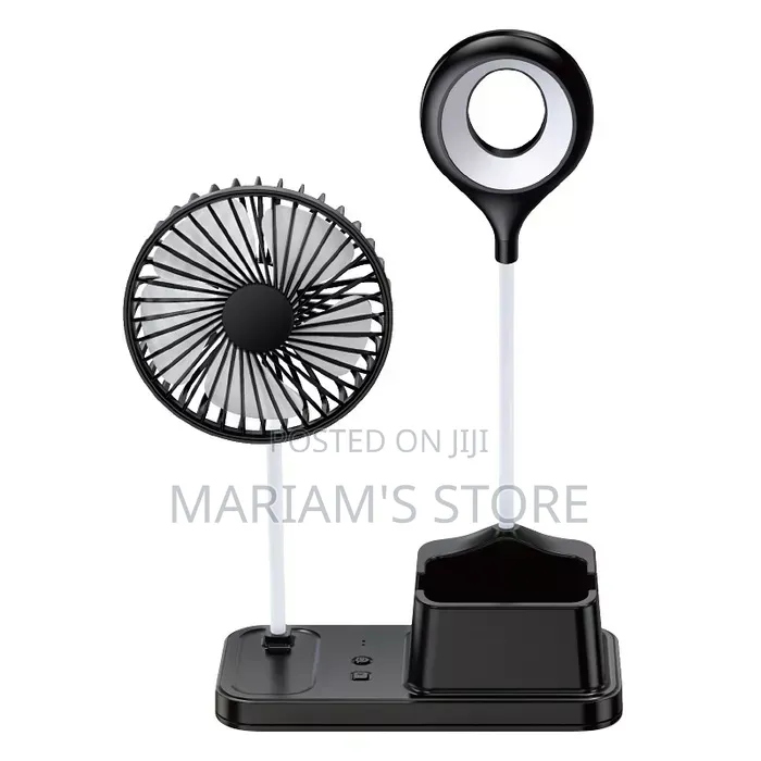 2-Sided Table Fan With Phone Holder