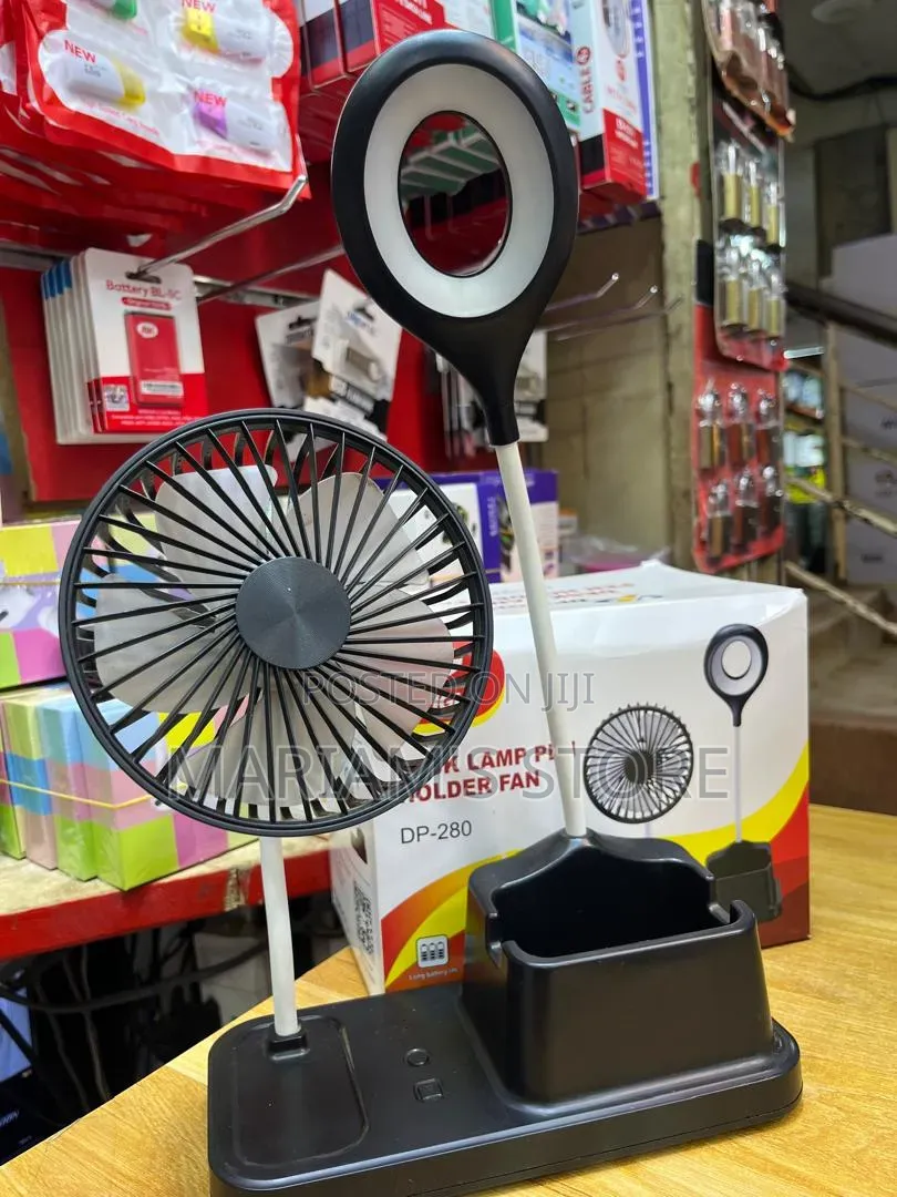 2-Sided Table Fan With Phone Holder