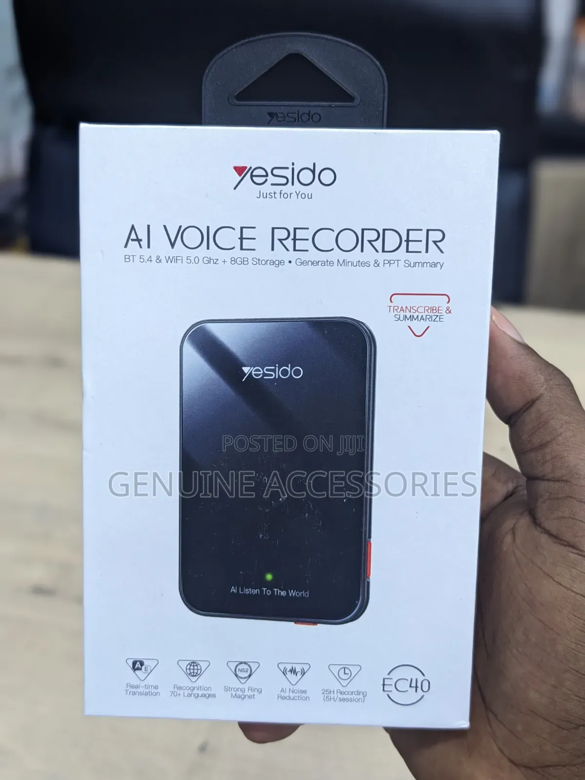 Yesido EC40 Ai Voice Recorder Card and Real Time Translator