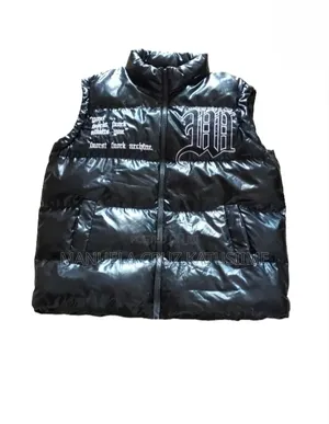 Shiny Black Puffer Vest