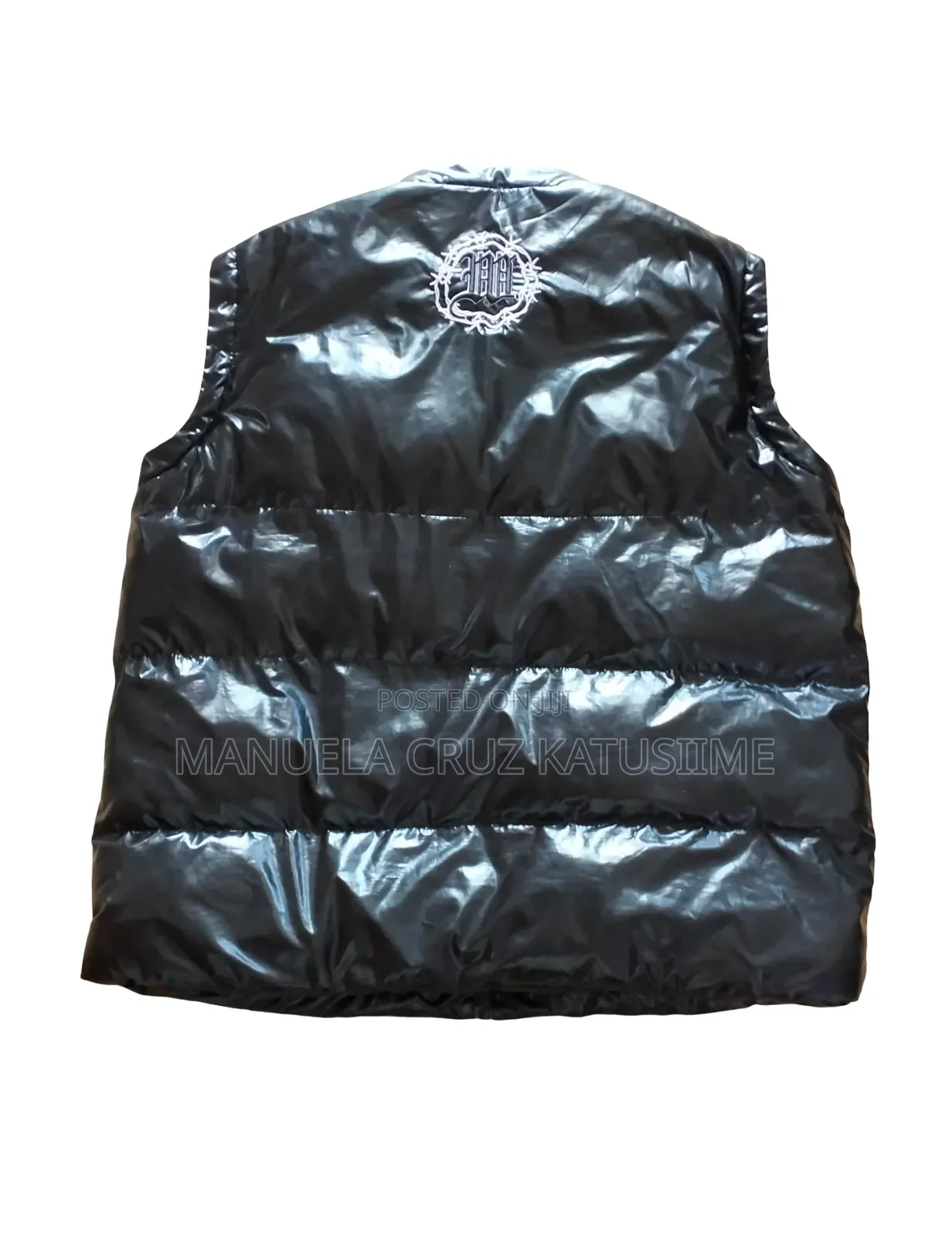 Shiny Black Puffer Vest