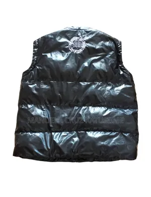 Shiny Black Puffer Vest