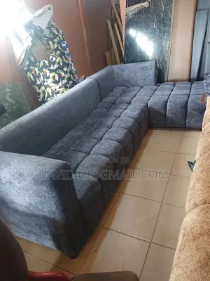 L Sofas Dark Grey Bubble 7 Seater Available
