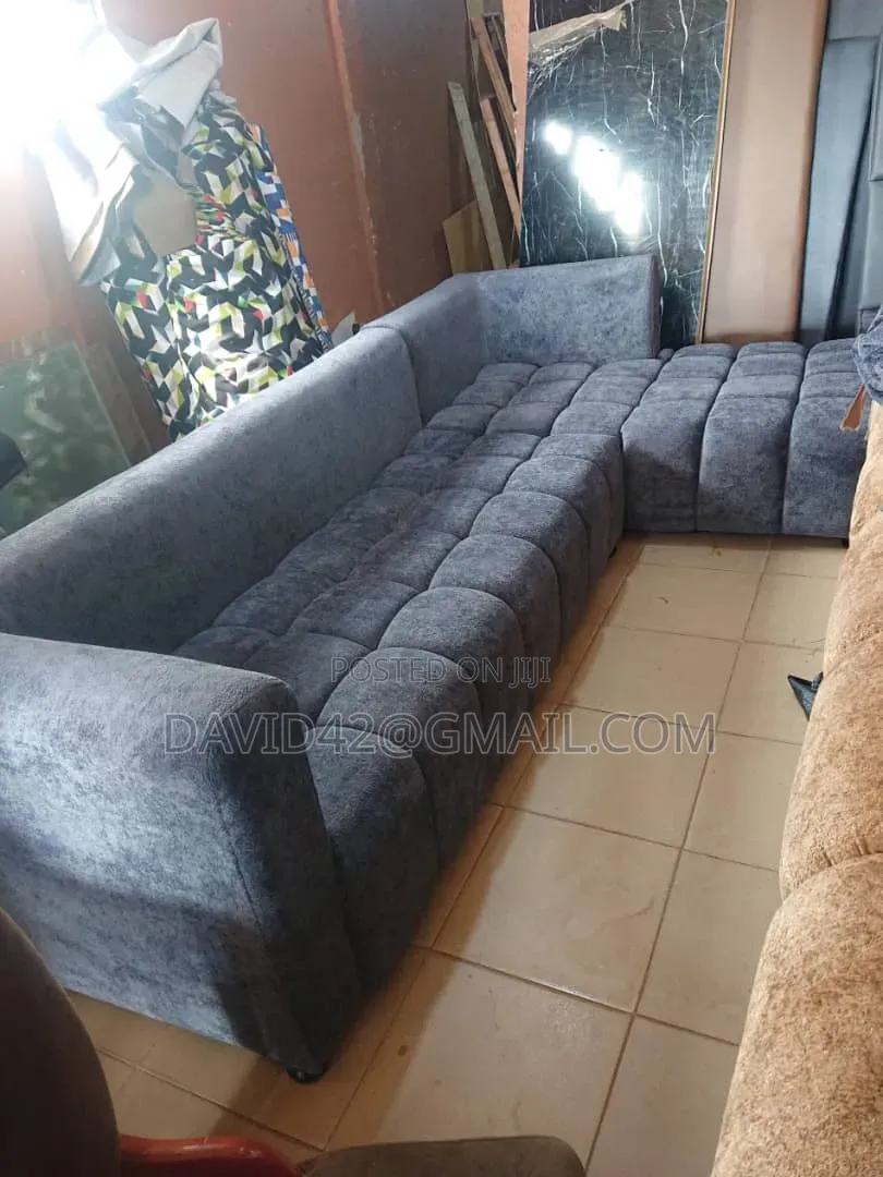 L Sofas Dark Grey Bubble 7 Seater Available