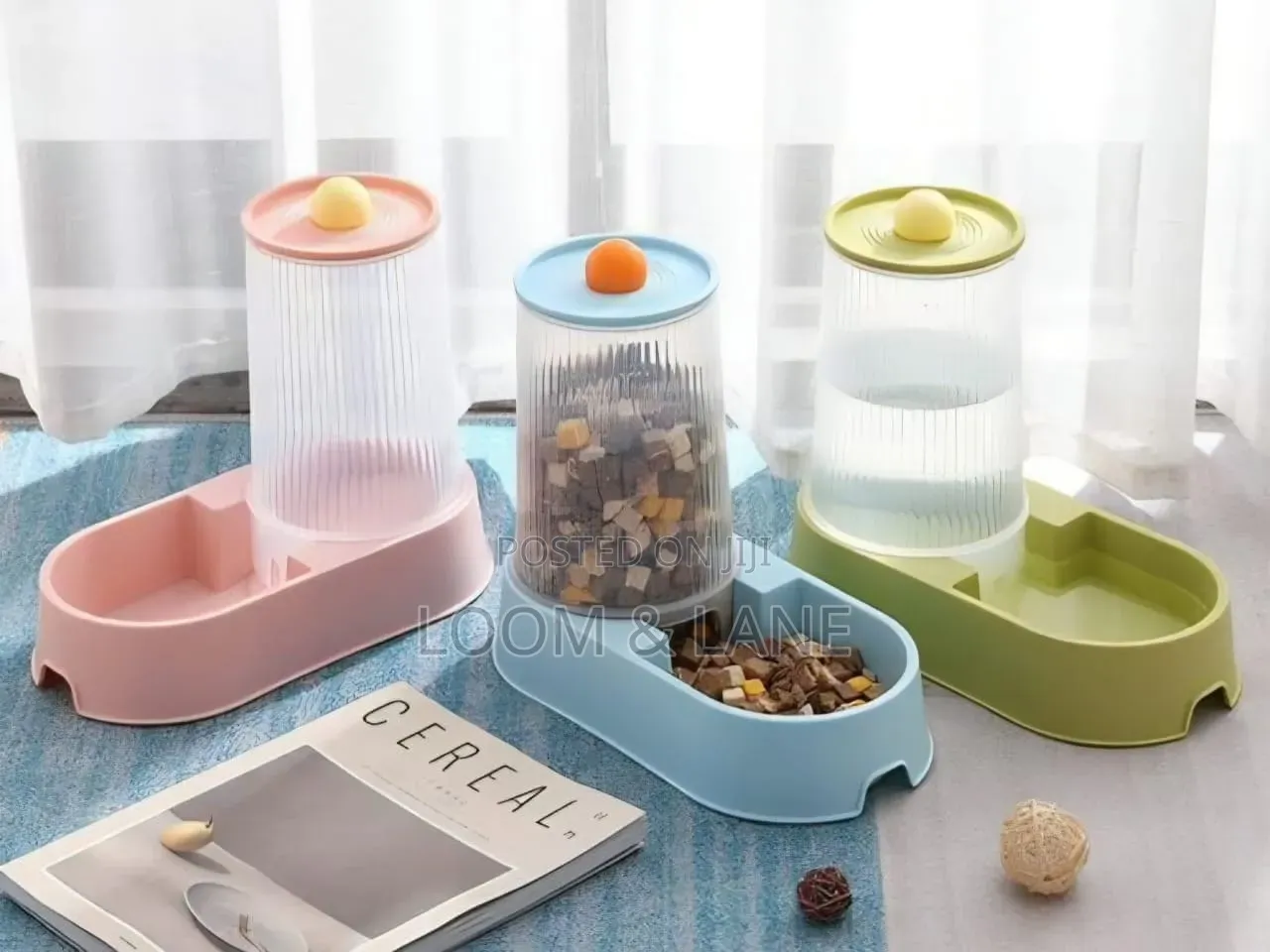 2-in-1 Automatic Gravity Pet Food Feeder and Water Dispenser Set