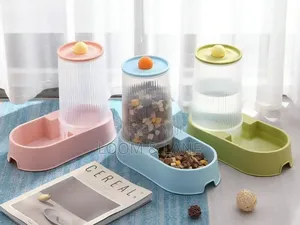 2-in-1 Automatic Gravity Pet Food Feeder and Water Dispenser Set