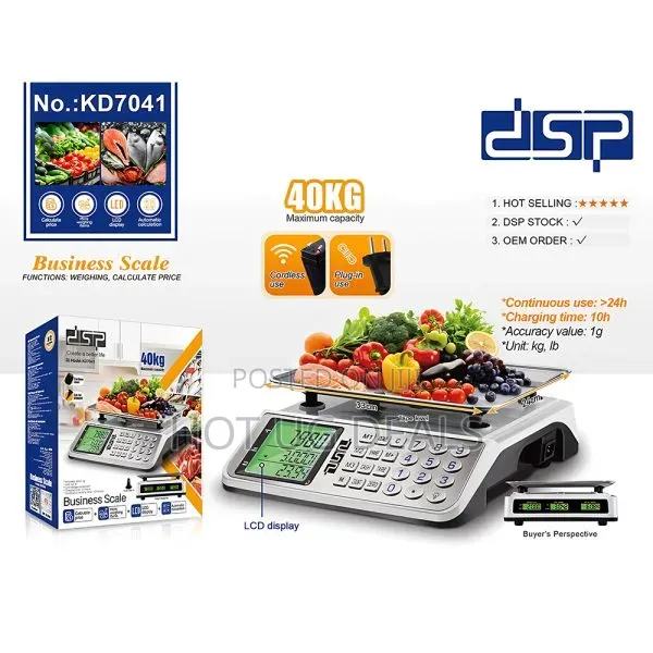 DSP 40kg Commercial Digital Price Computing Scale | Precision 1g