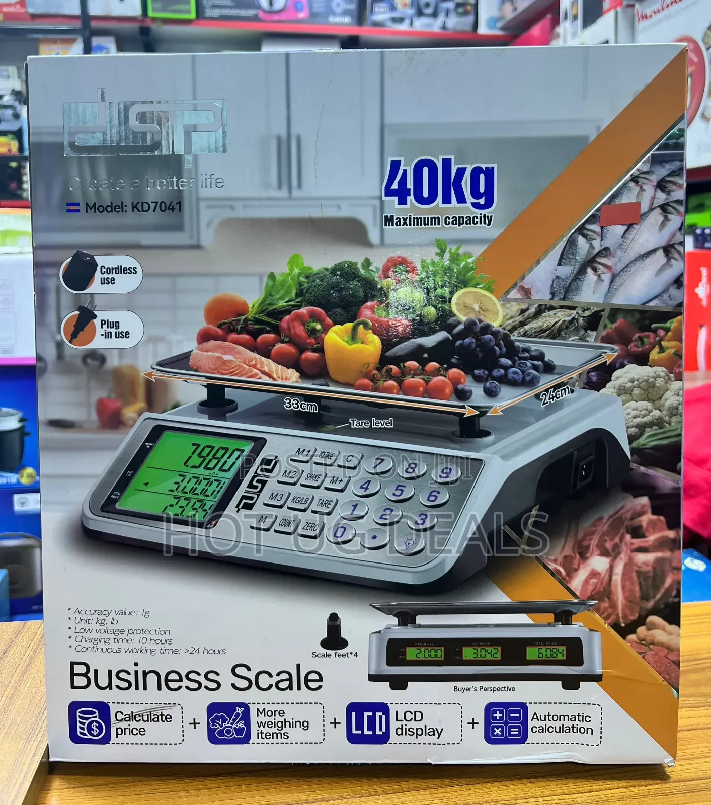 DSP 40kg Commercial Digital Price Computing Scale | Precision 1g