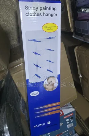 Stainless Steel Clothes 3 Rack Hanger - (Blue