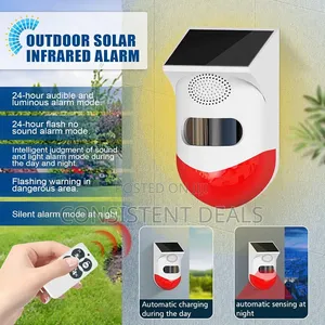 Solar Sound & Strobe Light Alarm With Motion Detector