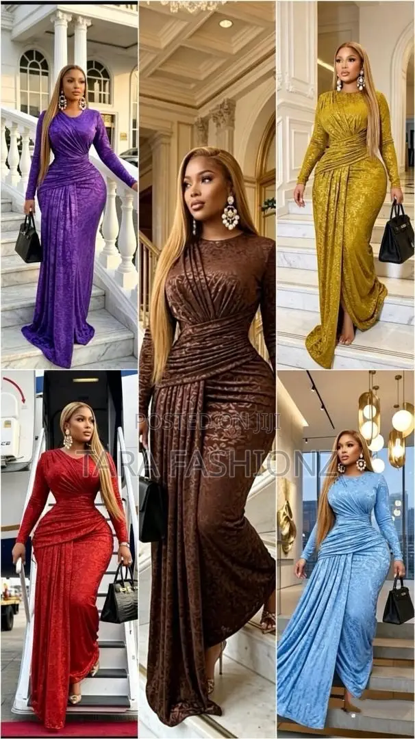 Long Sleeve Ruched Luxurious Maxi Dress