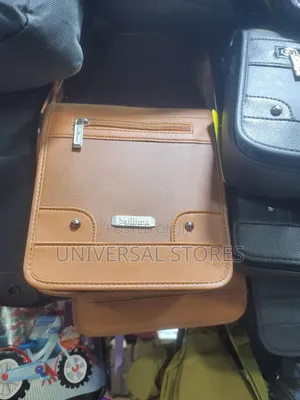 Brown Synthetic Leather Messenger and Crossbody Shoulder Bag