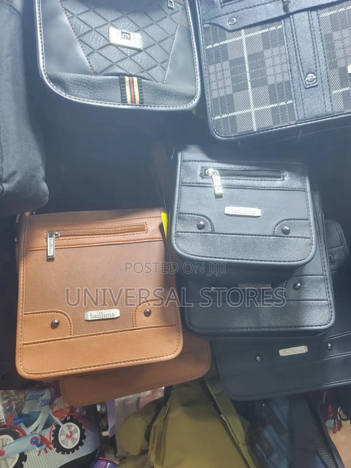 Brown Synthetic Leather Messenger and Crossbody Shoulder Bag