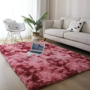 Stylish Fluffy Carpet Maroon