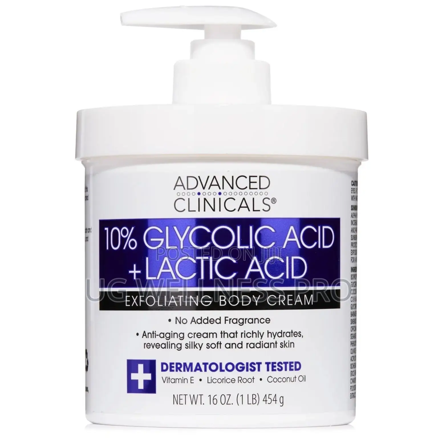 10% Glycolic Acid + Lactic Acid Exfoliating Body Cream 454g Radiant