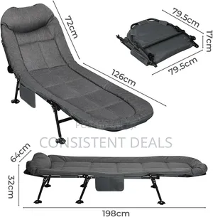 Camping Cot With Cushion, Portable Camp Bed