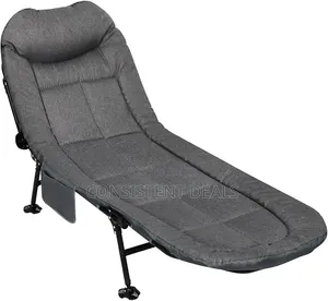 Camping Cot With Cushion, Portable Camp Bed