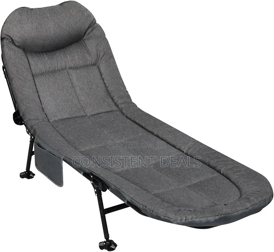 Camping Cot With Cushion, Portable Camp Bed
