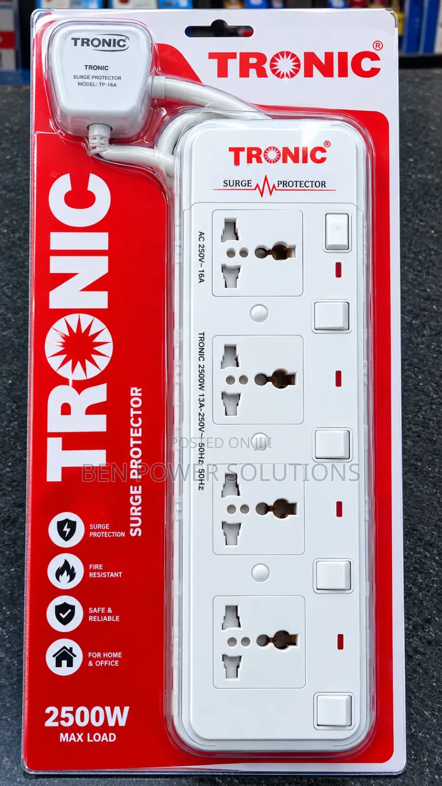 4Ways Tronic Surge Protector Extension Socket