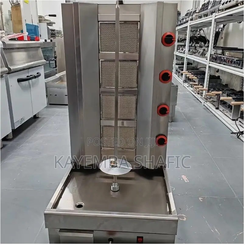 Commercial 4 Burner Gas Shawarma Machine - Brand New Stainless Steel