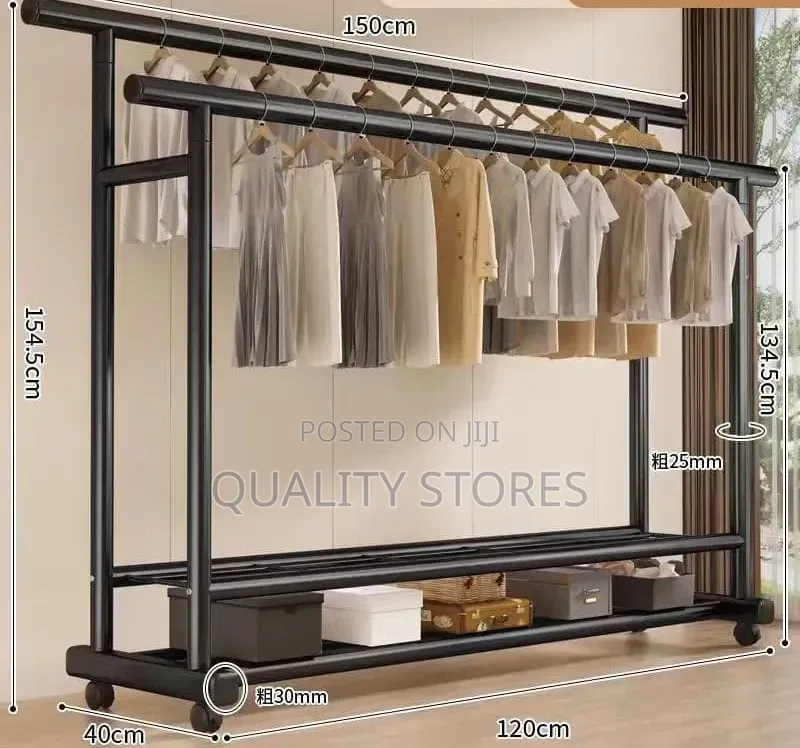 Double Bar Clothes Hanging Rack