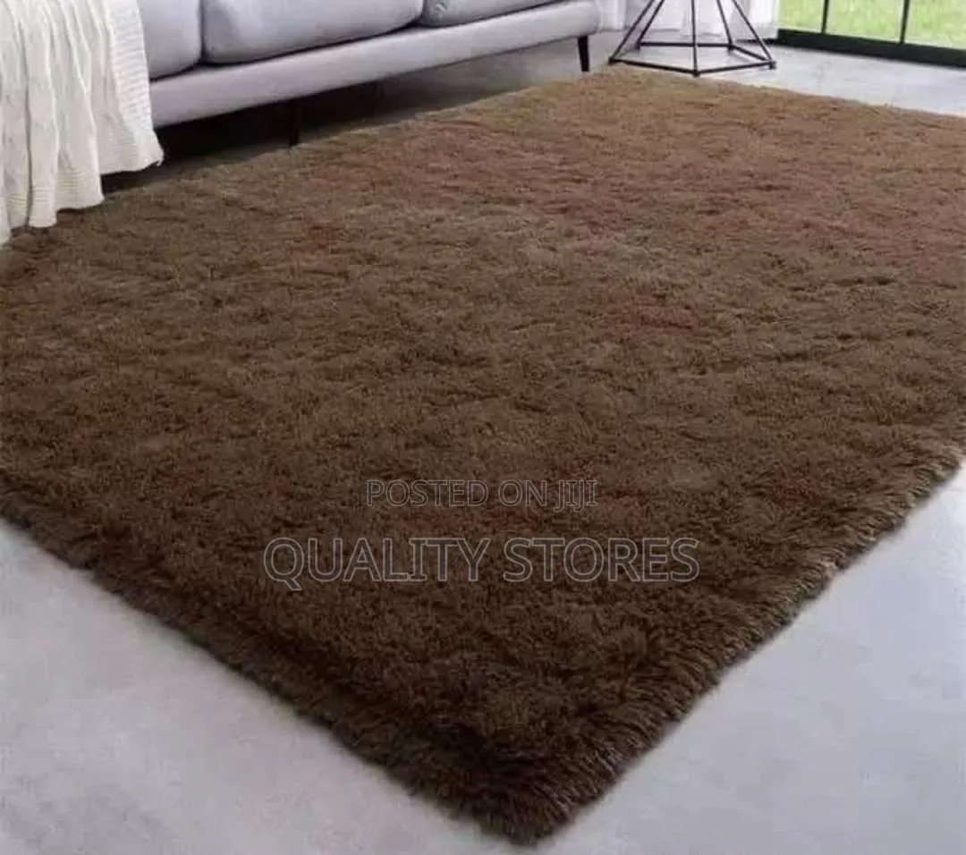 Woolen Fluffy Carpet Brown