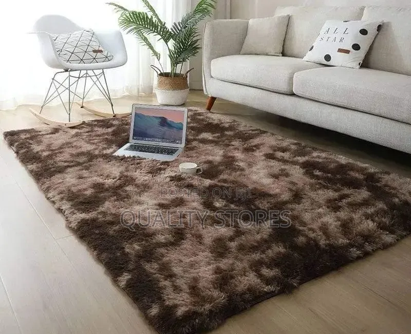 Woolen Fluffy Carpet Brown