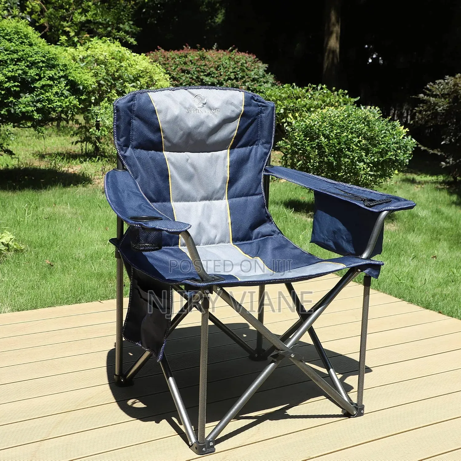 Camping Chair Heavy Duty Folding Chair With Cup Holder Outdoor