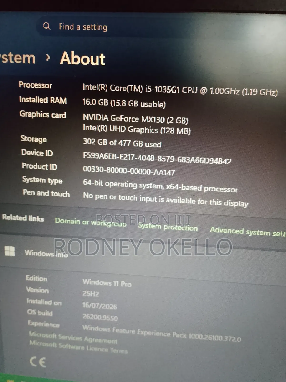 Laptop HP 250 G8 16GB Intel Core i5 HDD+SSD 500GB