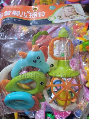 Colorful Multi-Piece Baby Rattle and Teether Toy Set
