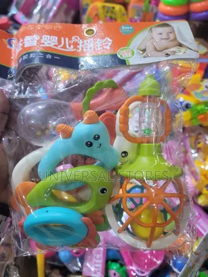 Colorful Multi-Piece Baby Rattle and Teether Toy Set