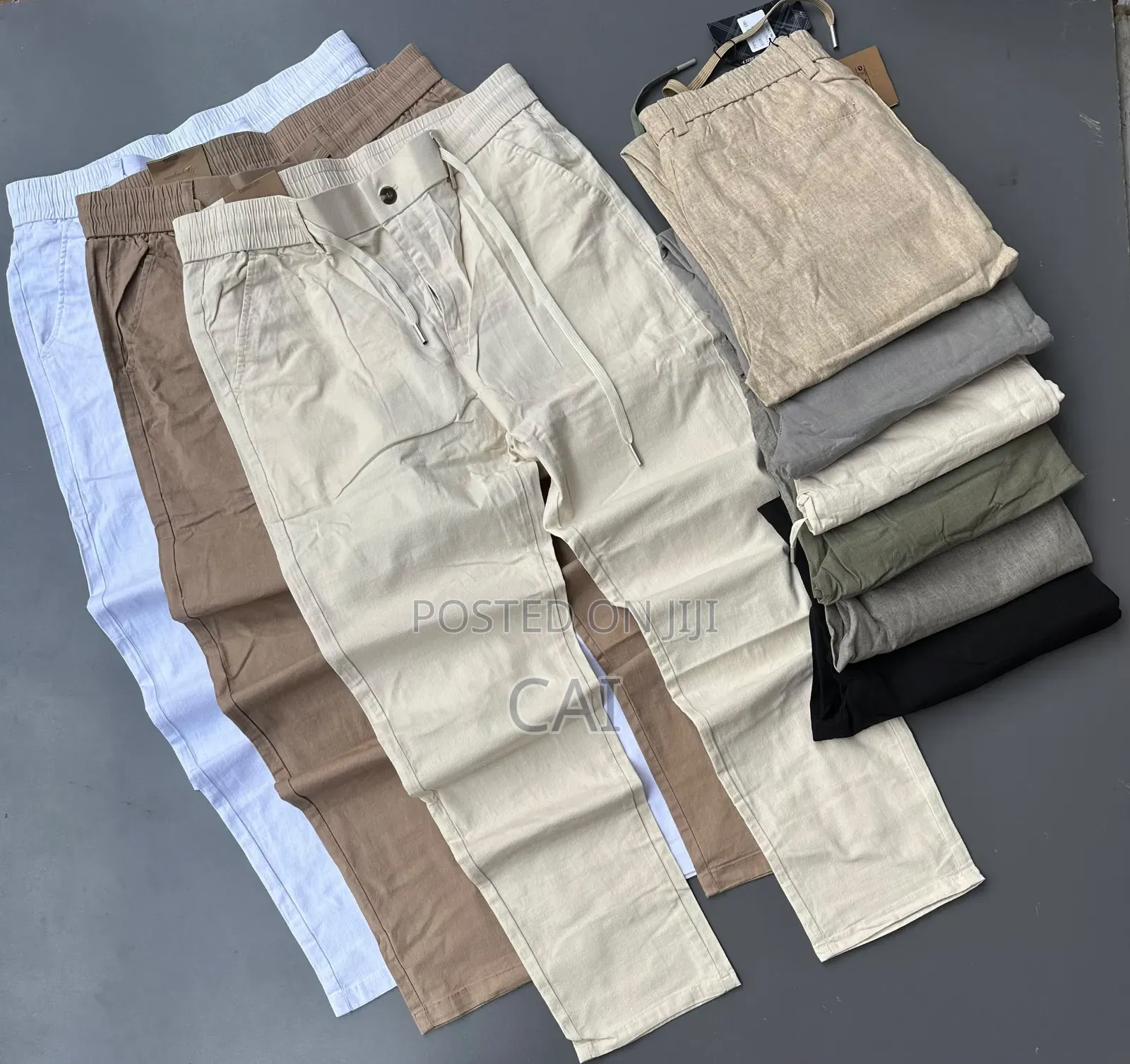 Casual Men's or Unisex Linen Trousers / Drawstring Pants