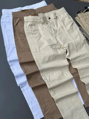 Casual Men's or Unisex Linen Trousers / Drawstring Pants