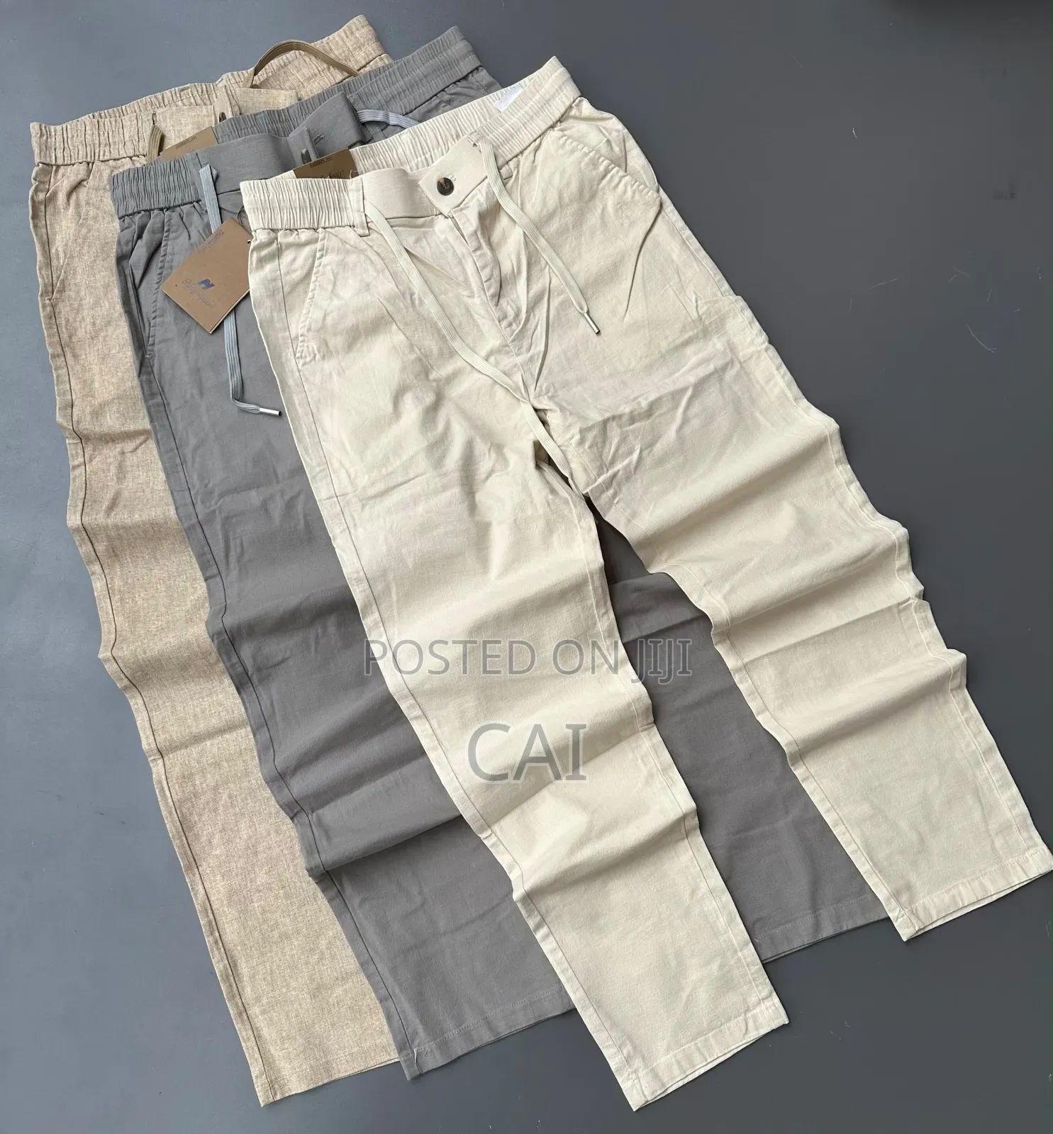 Casual Men's or Unisex Linen Trousers / Drawstring Pants