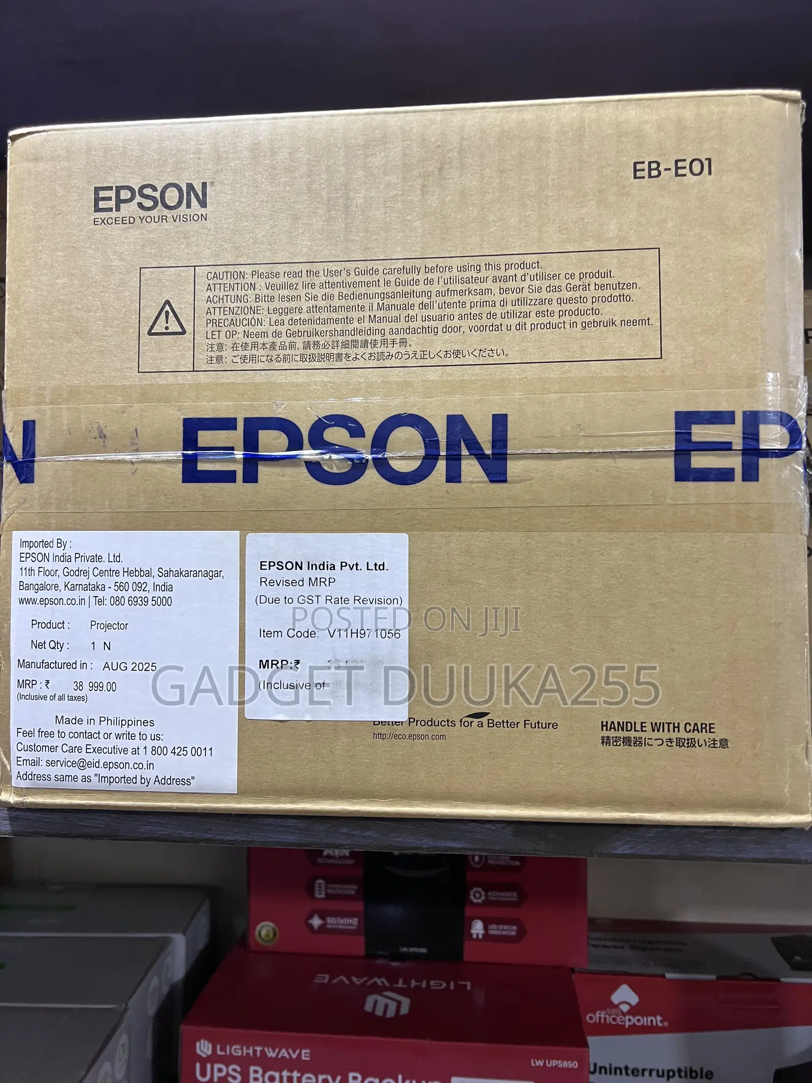 Brand New Epson E01 Projector – High-Quality Display
