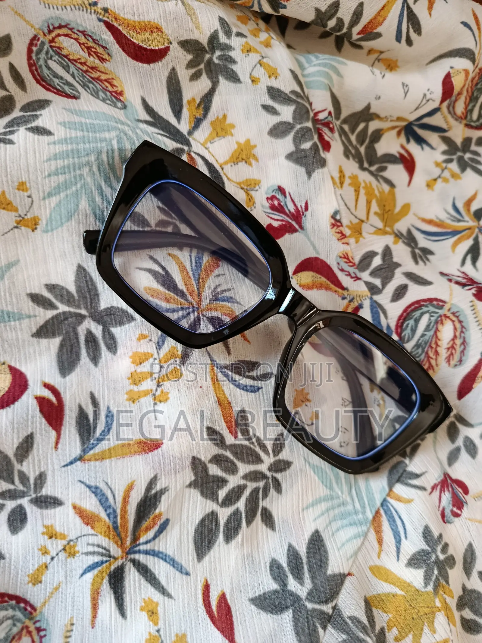 Black Glasses With Blue Light Tint