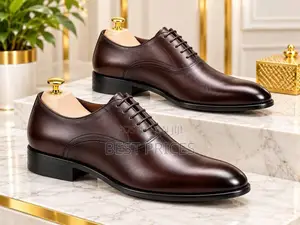 Men's Dark Brown Leather Oxford Dress Shoes